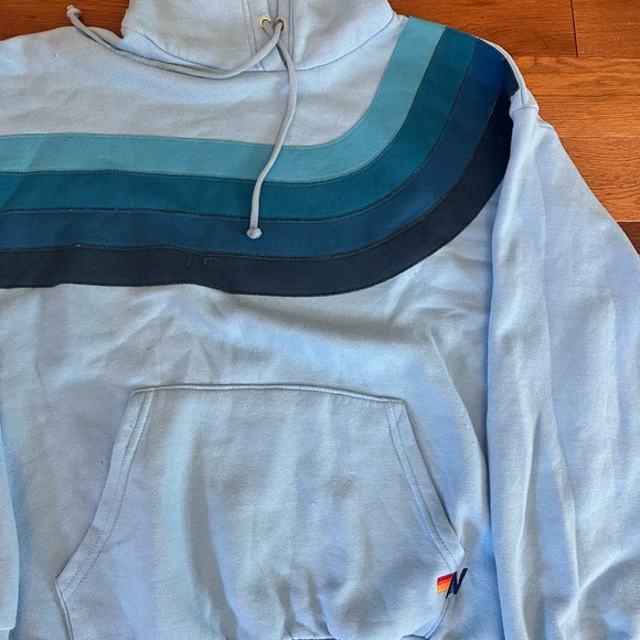 Aviator Nation Blue Gradient wave Hoodie - Picture 2 of 4